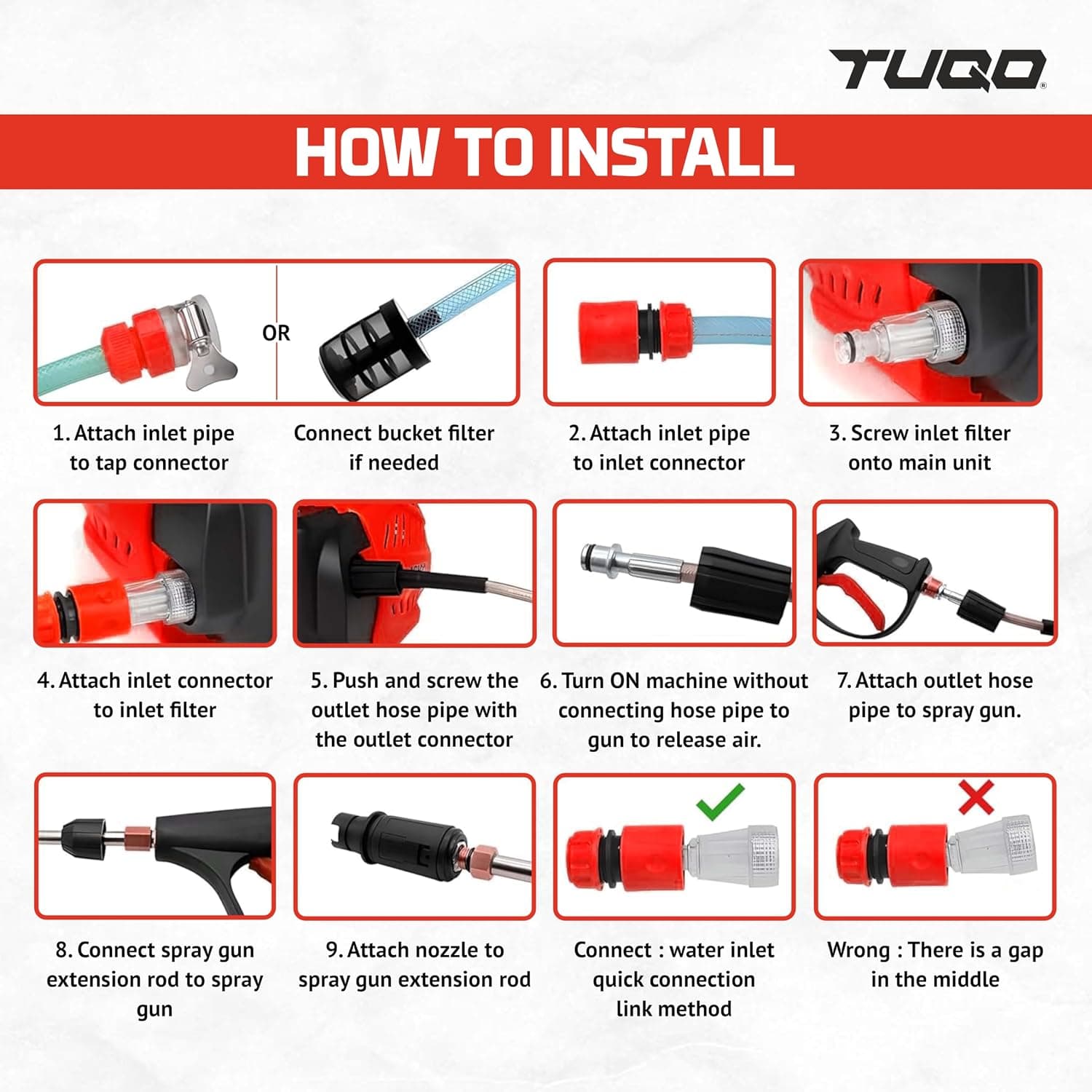 TUQO High Pressure Washer HW2020 | 145 Bar | 1750W thumbnail 6