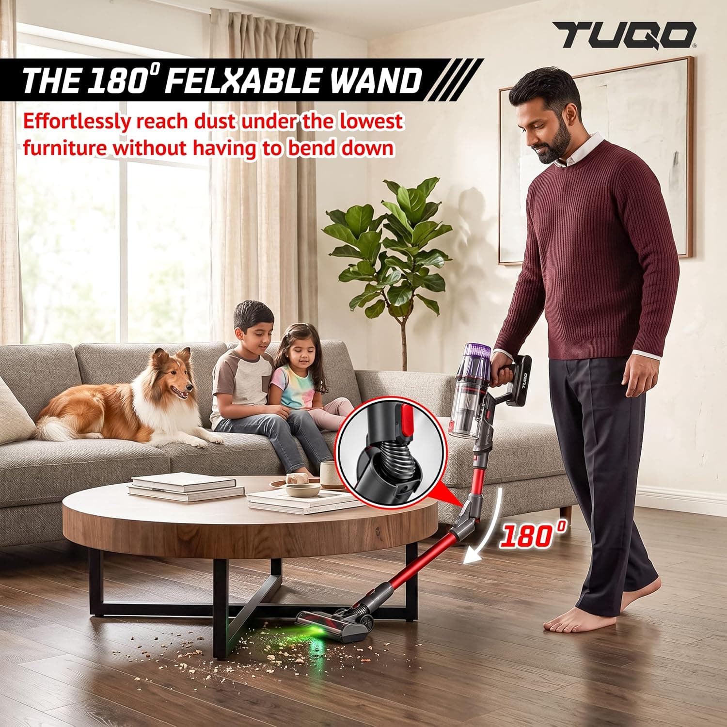 TUQO Cordless Vacuum Cleaner ASB900 | 35Kpa | 700W thumbnail 5