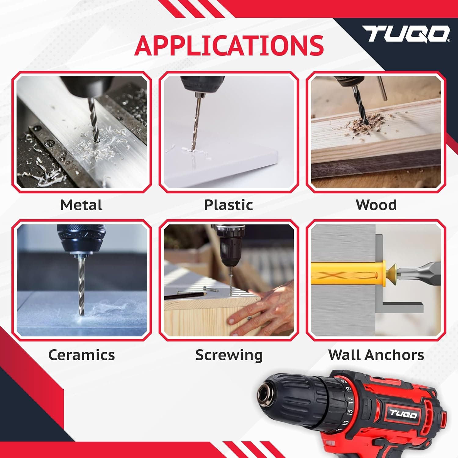TUQO Cordless Drill AS120 | 12V thumbnail 6