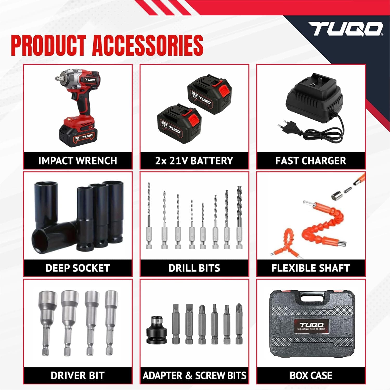 TUQO Cordless Impact Wrench AZR210 | 800Nm | 21V thumbnail 2