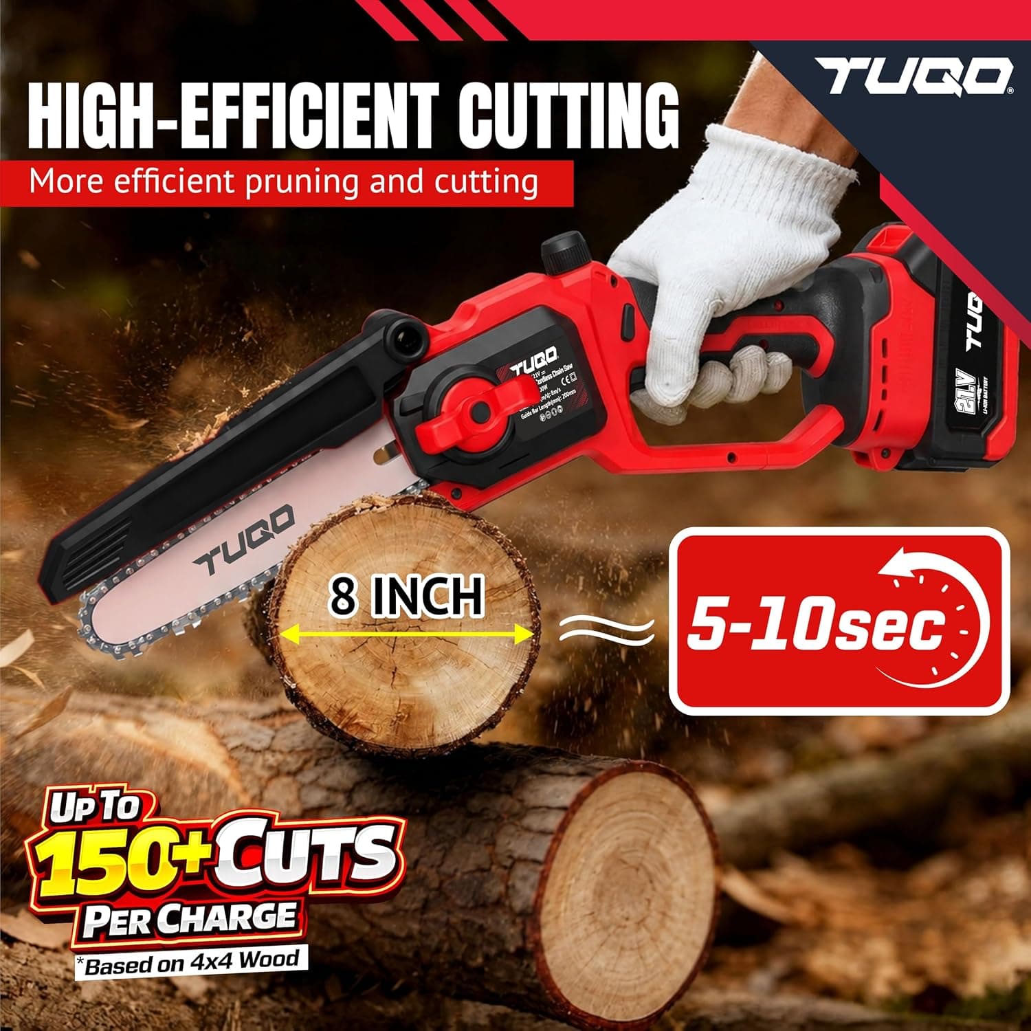 TUQO Cordless Chain Saw AKG90 | 21V thumbnail 5