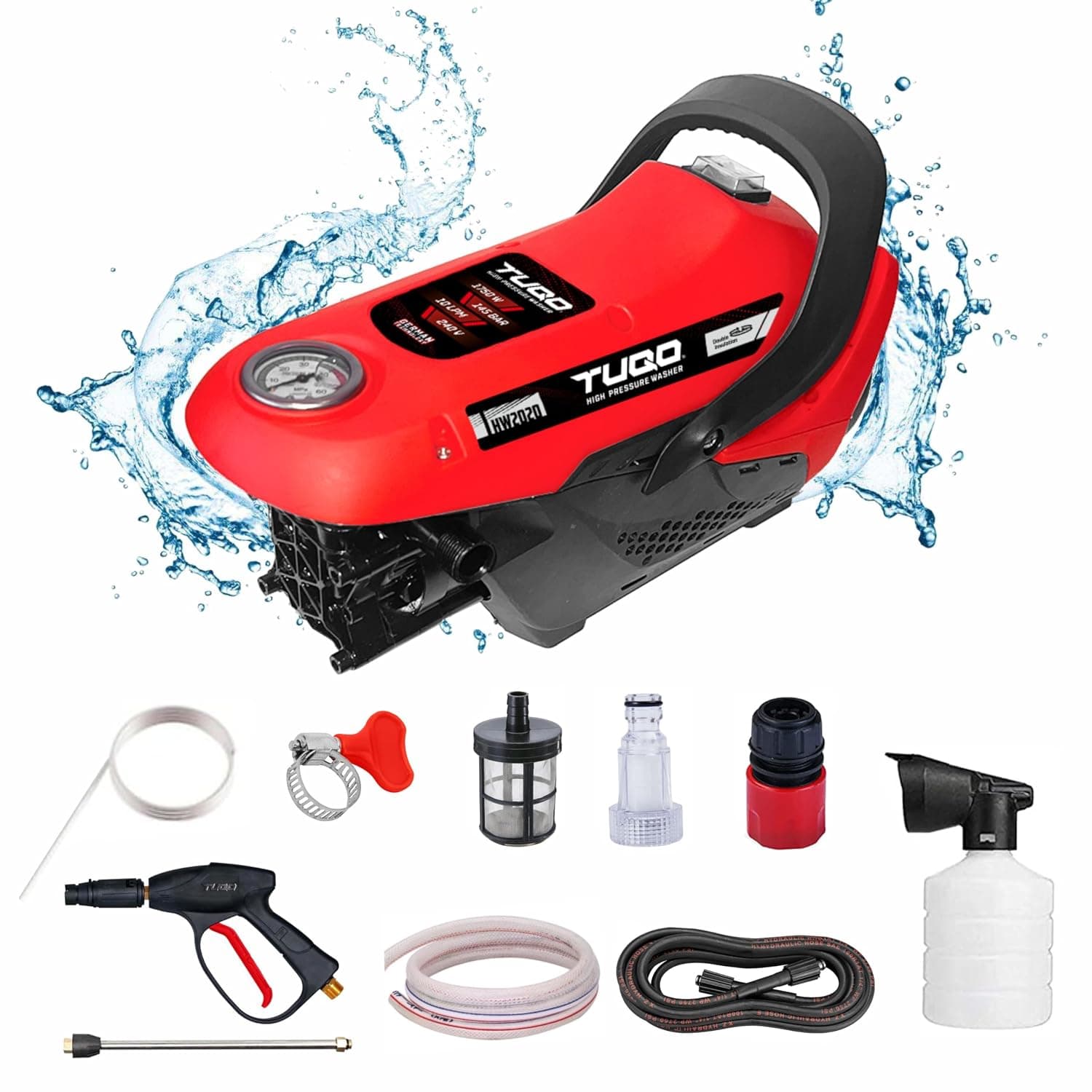 TUQO High Pressure Washer HW2020 | 145 Bar | 1750W